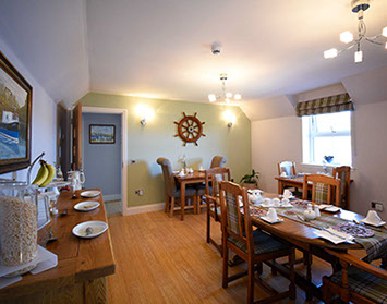 Heatherfield House Bed and Breakfast near Portree contains a large breakfast room where a full cooked or continental breakfast is served