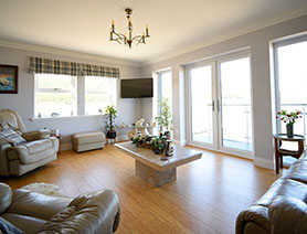Open Plan Living Room with Sea Views at Heatherfield House Bed and Breakfast