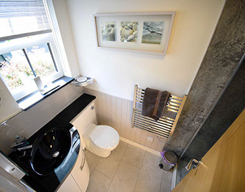 Heatherfield House Self Catering Accommodation contains a Modern Shower Room with Electric Towel Rail and Anti Steam Mirror