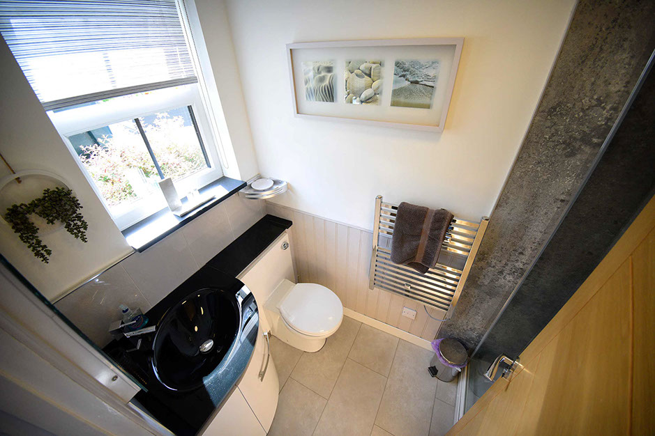 Heatherfield House Self Catering Accommodation contains a Modern Shower Room with Electric Towel Rail and Anti Steam Mirror