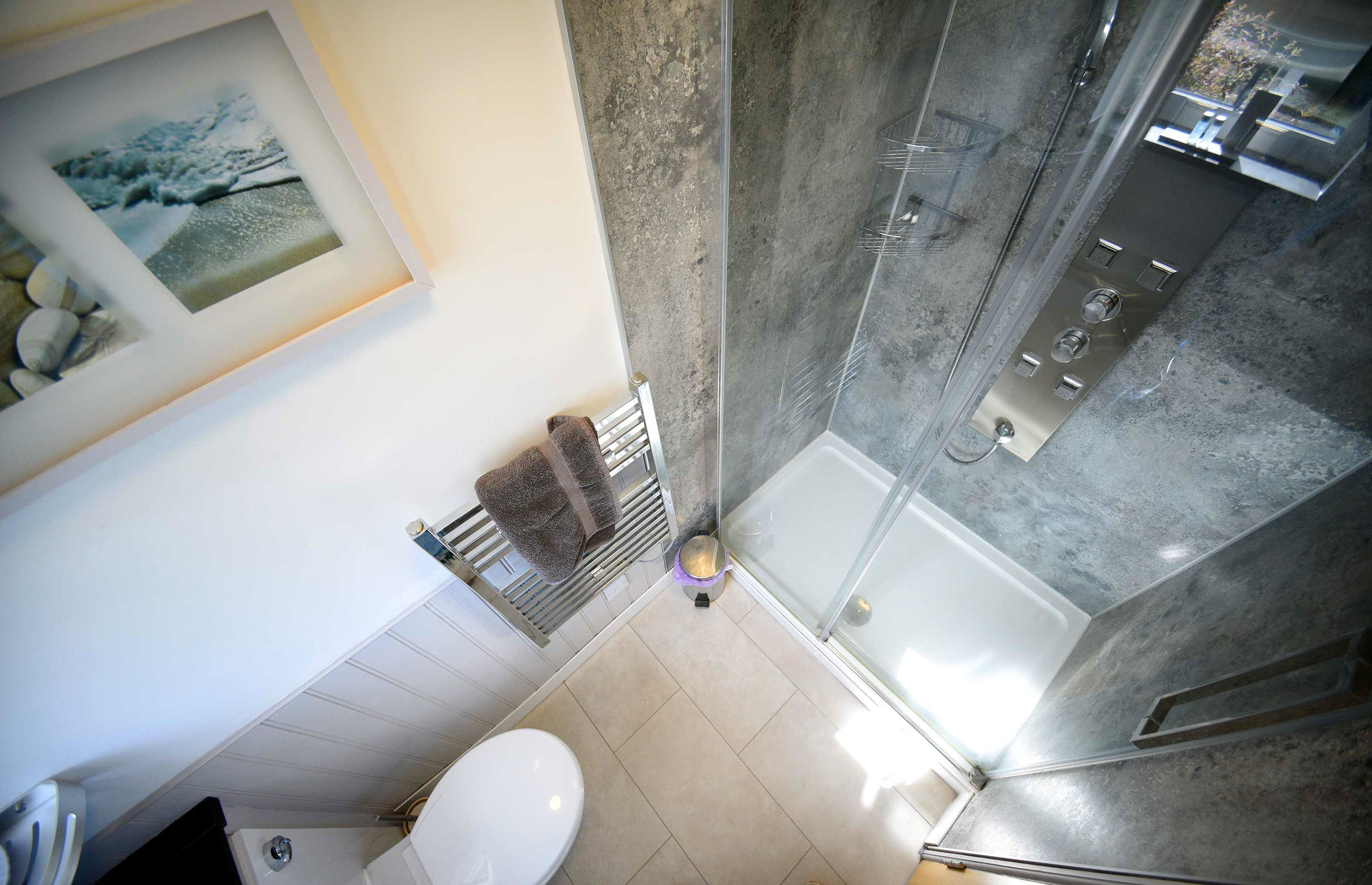 Heatherfield House Self Catering Accommodation near Portree features a mondern Shower Room with Electric Towel Rail