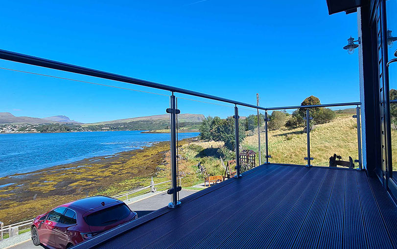 Our Bed and Breakfast Accommodation near Portree has Guest Balconies looking out on to sea views
