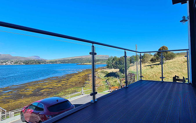 Our Bed and Breakfast Accommodation near Portree has Guest Balconies looking out on to sea views