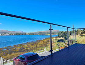 Our Bed and Breakfast Accommodation near Portree has Guest Balconies looking out on to sea views